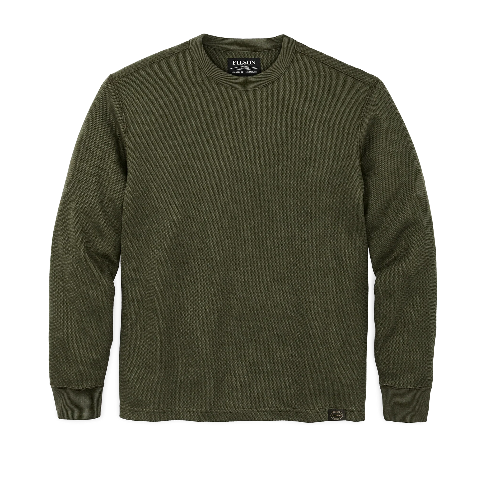 Filson- Waffle Knit Thermal Crewneck in Mossy Rock