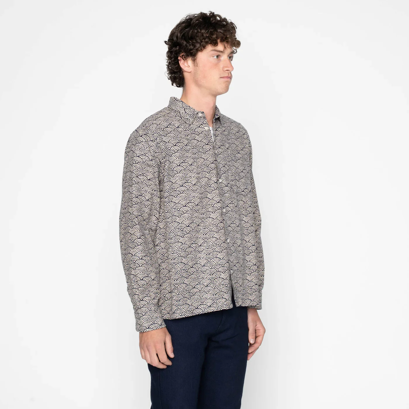 Naked & Famous - True Shirt in Indigo Seigaiha Waves - Image 3
