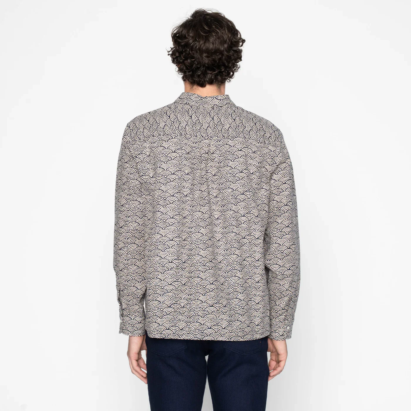 Naked & Famous - True Shirt in Indigo Seigaiha Waves - Image 4