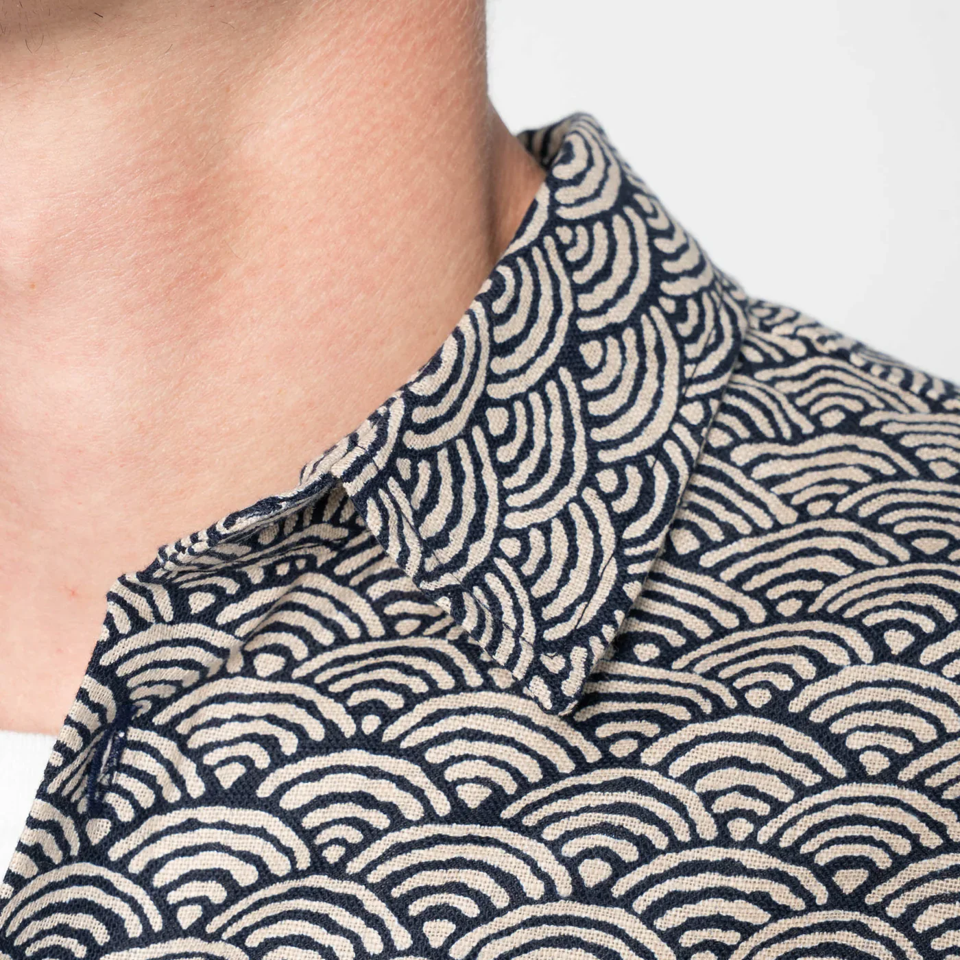 Naked & Famous - True Shirt in Indigo Seigaiha Waves - Image 6