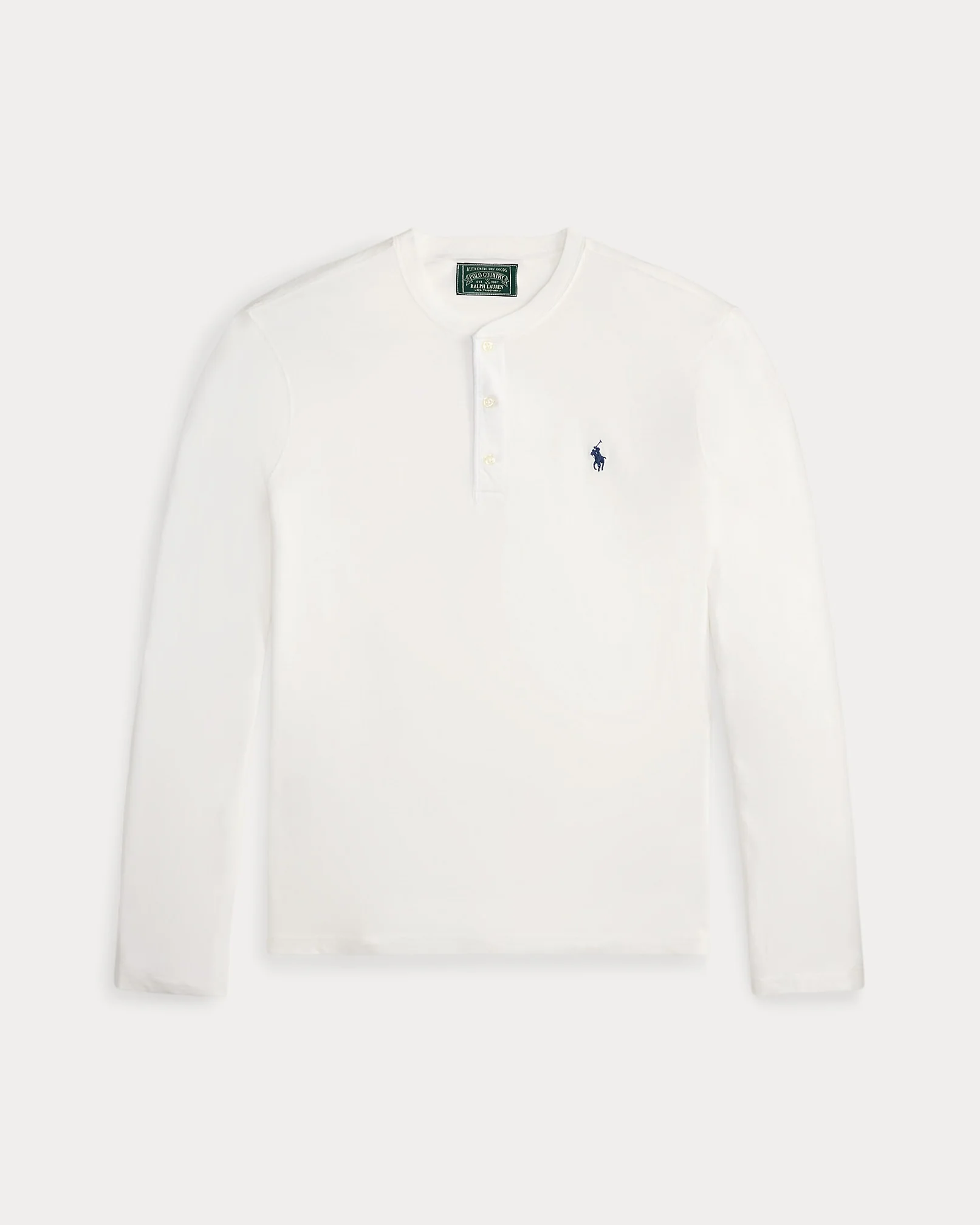 Polo Ralph Lauren - Long Sleeve Slub Jersey Henley Shirt in White