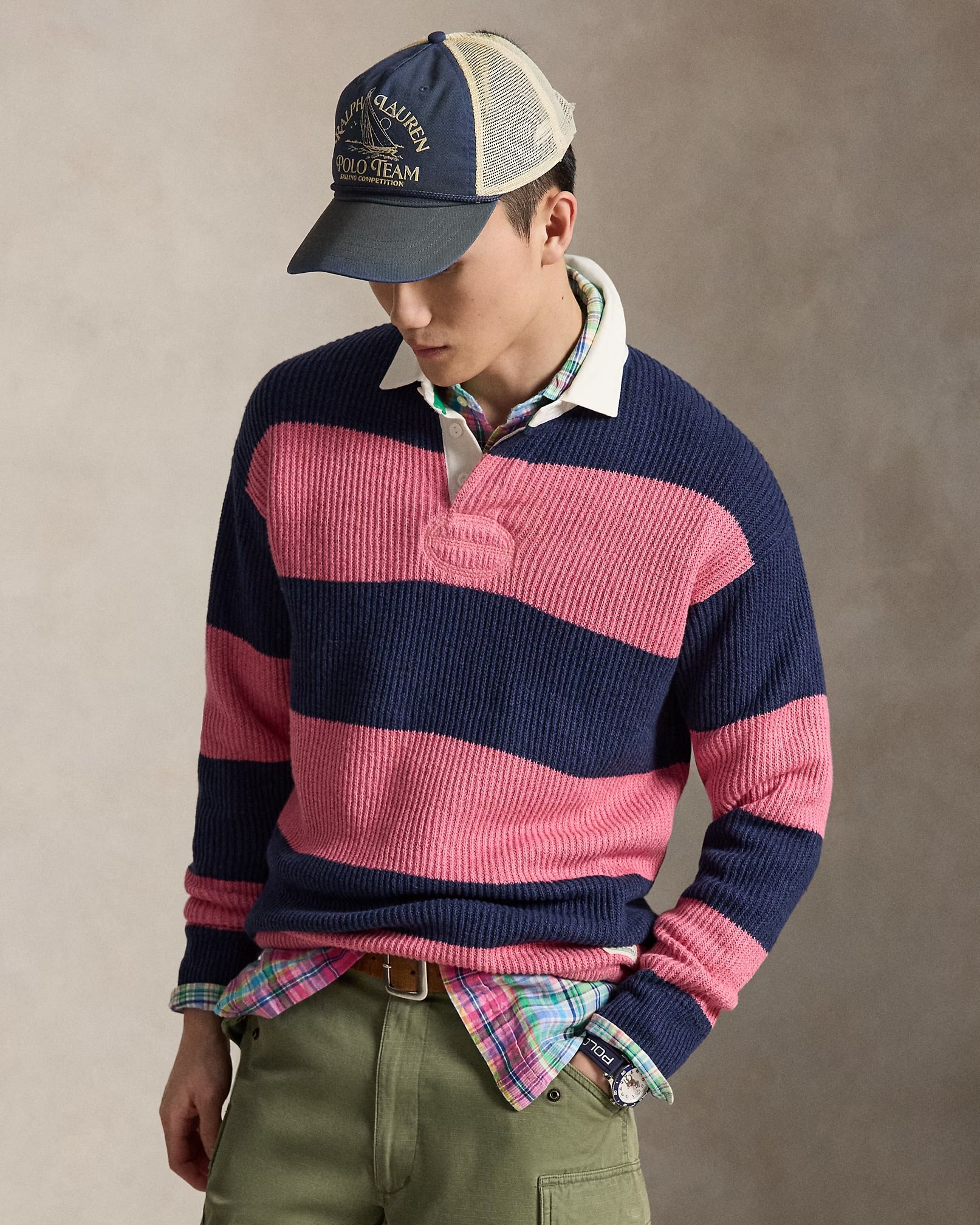 Polo Ralph Lauren - Striped Linen-Cotton Rugby Sweater - Image 2