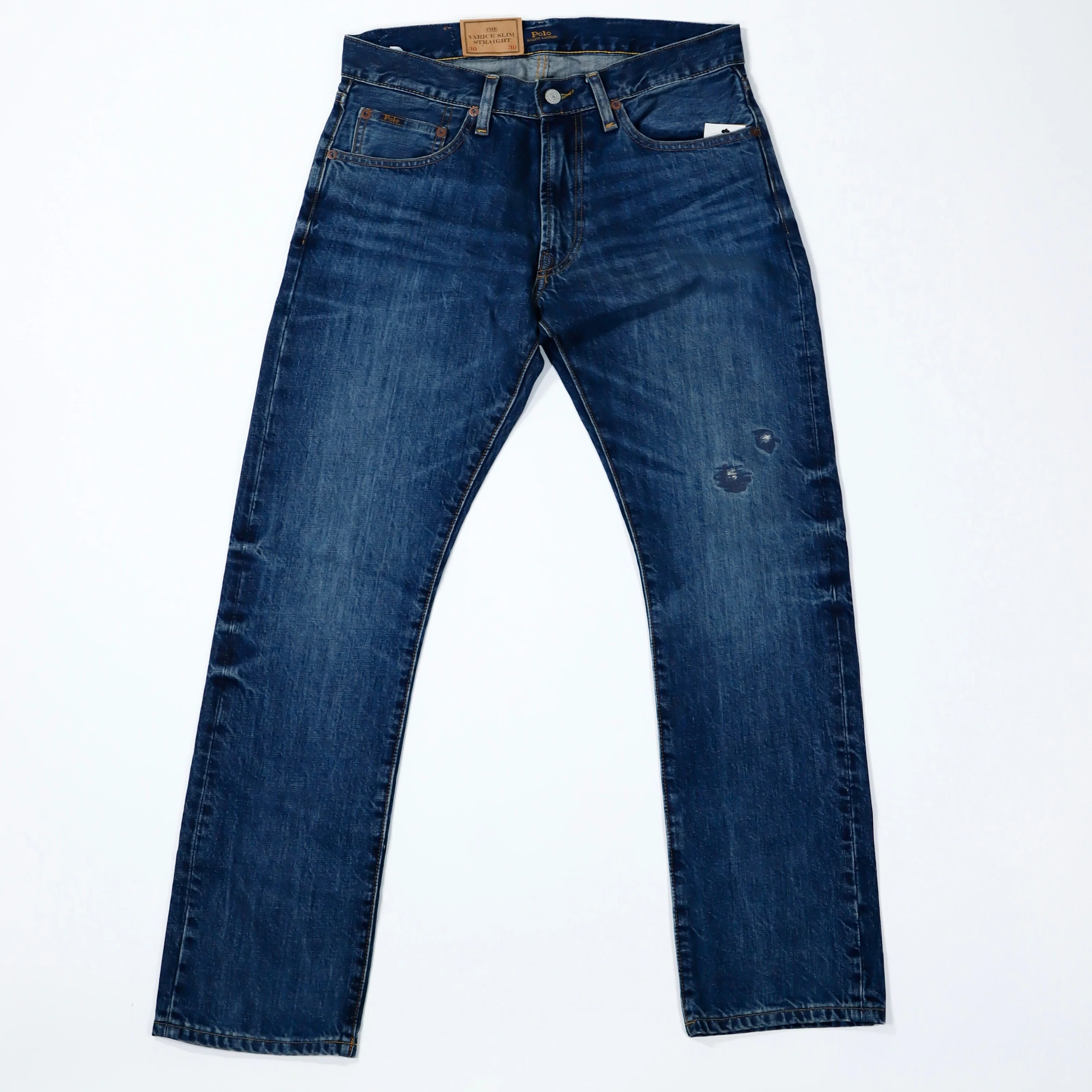 Polo Ralph Lauren - Varick Slim Straight Jean: Rip and Repair