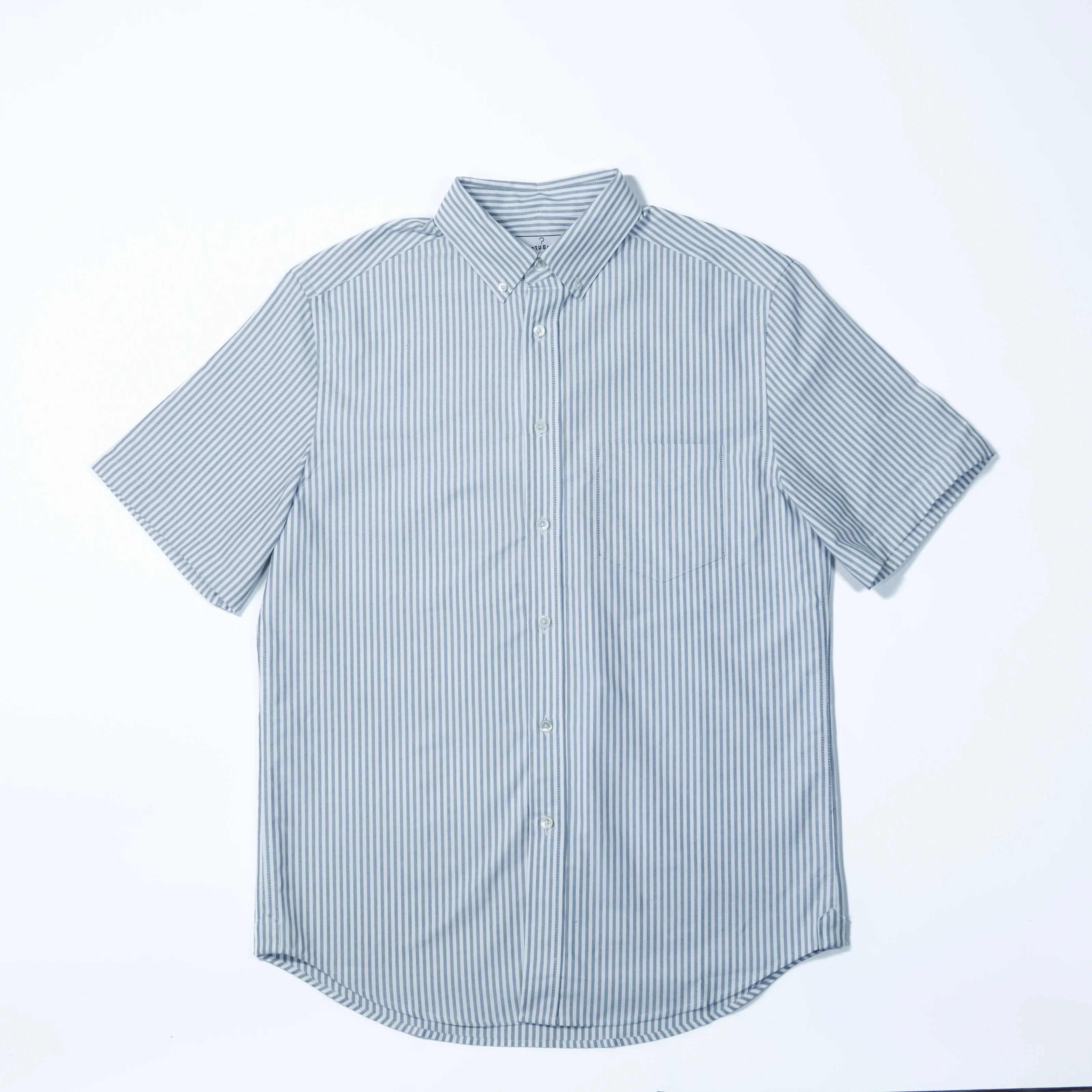 Portuguese Flannel - Belavista Stripe S/S in Black and White Oxford Cloth