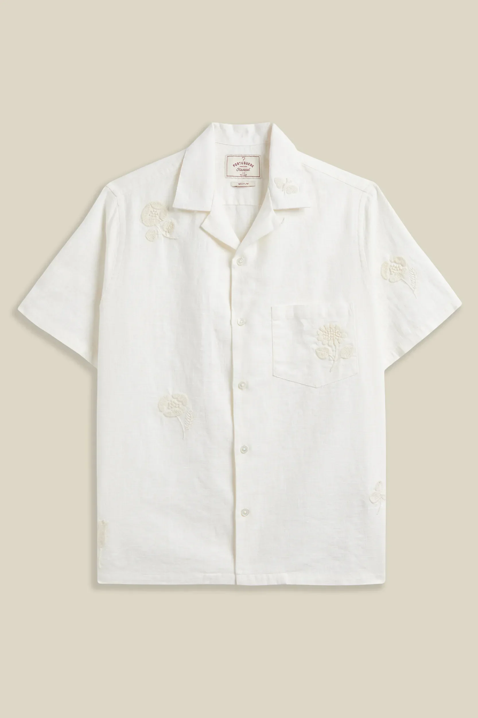 Portuguese Flannel - Embroidery Nature Ramie in Ecru