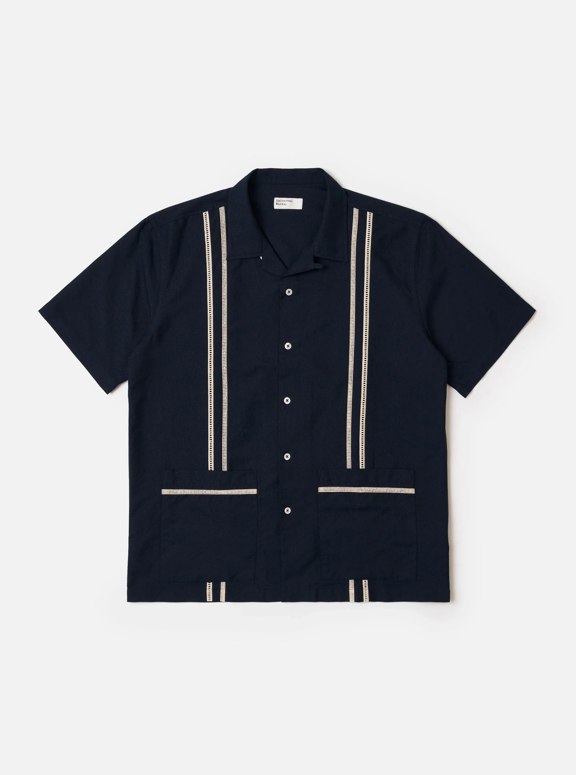 Universal Works - Tropicana Shirt in Navy Classic Oxford