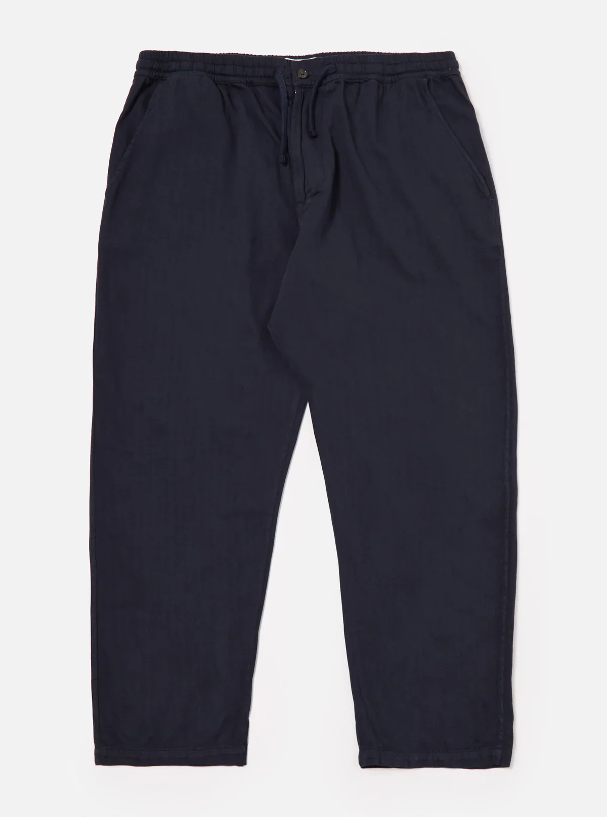 Universal Works - Hi Water Trouser in Dark Navy Herringbone Cotton