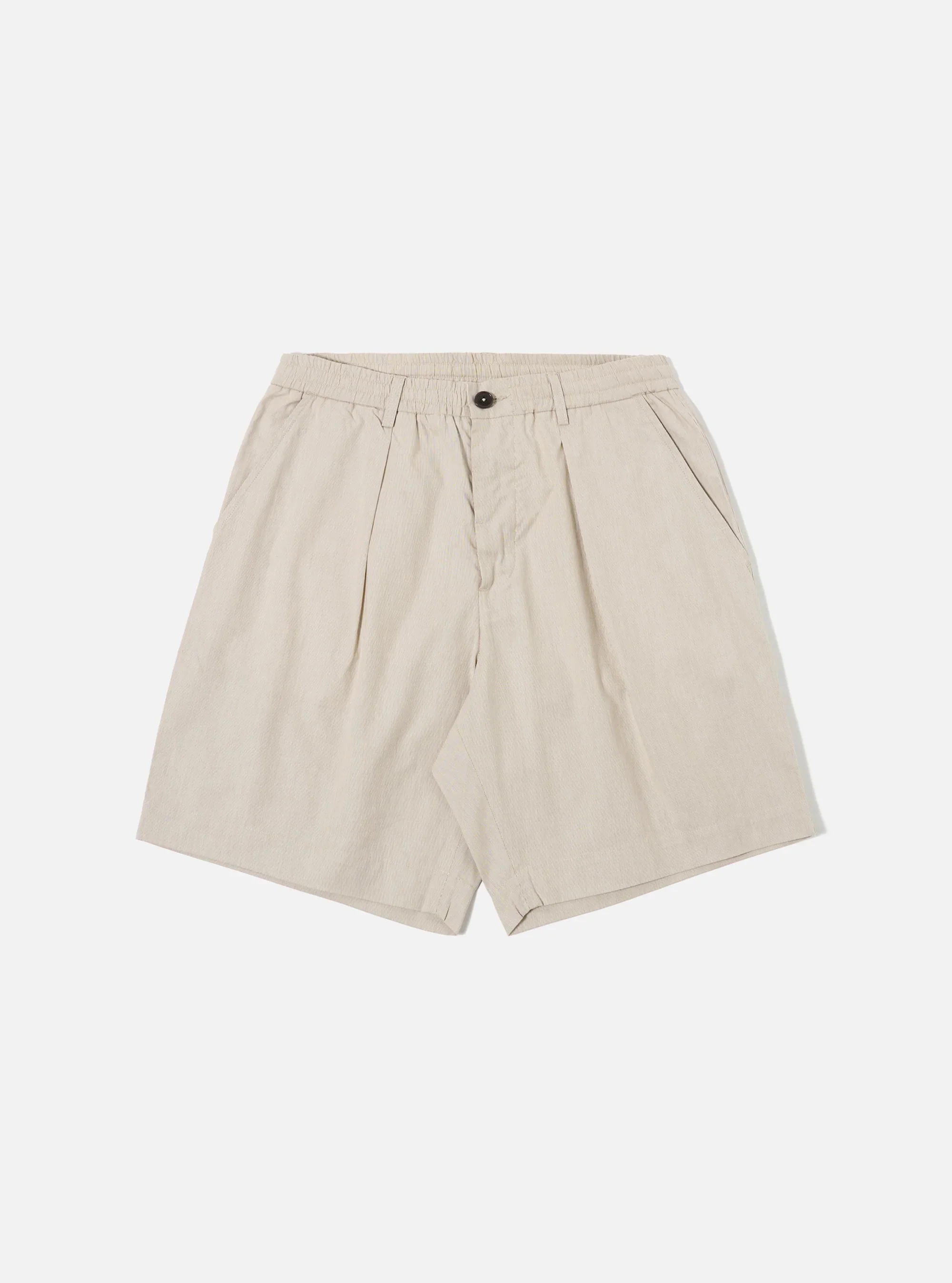 Universal Works - Pleated Track Short in Brown Kennedy Stripe