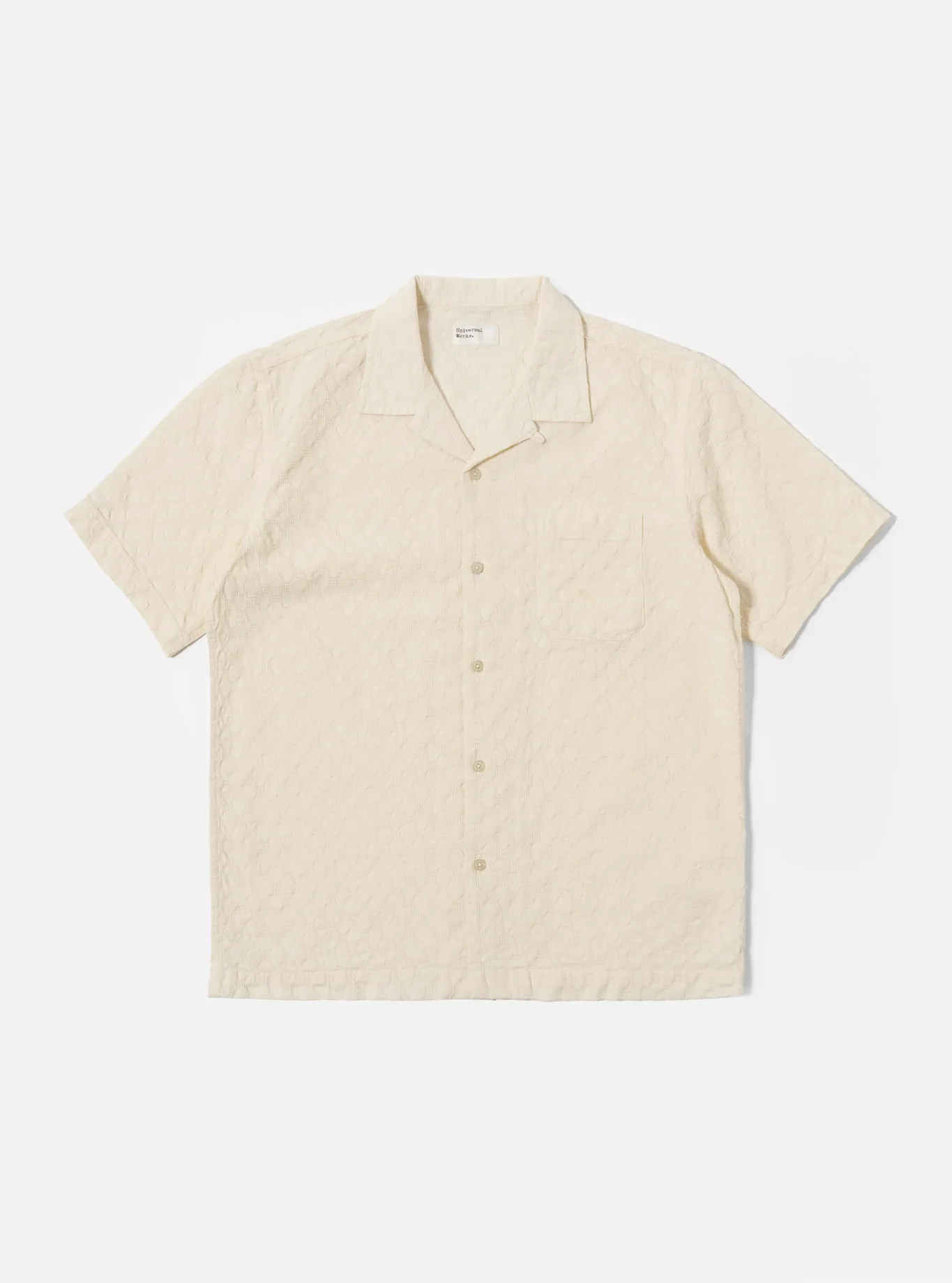 Universal Works - Road Shirt in Ecru Dot Waffle