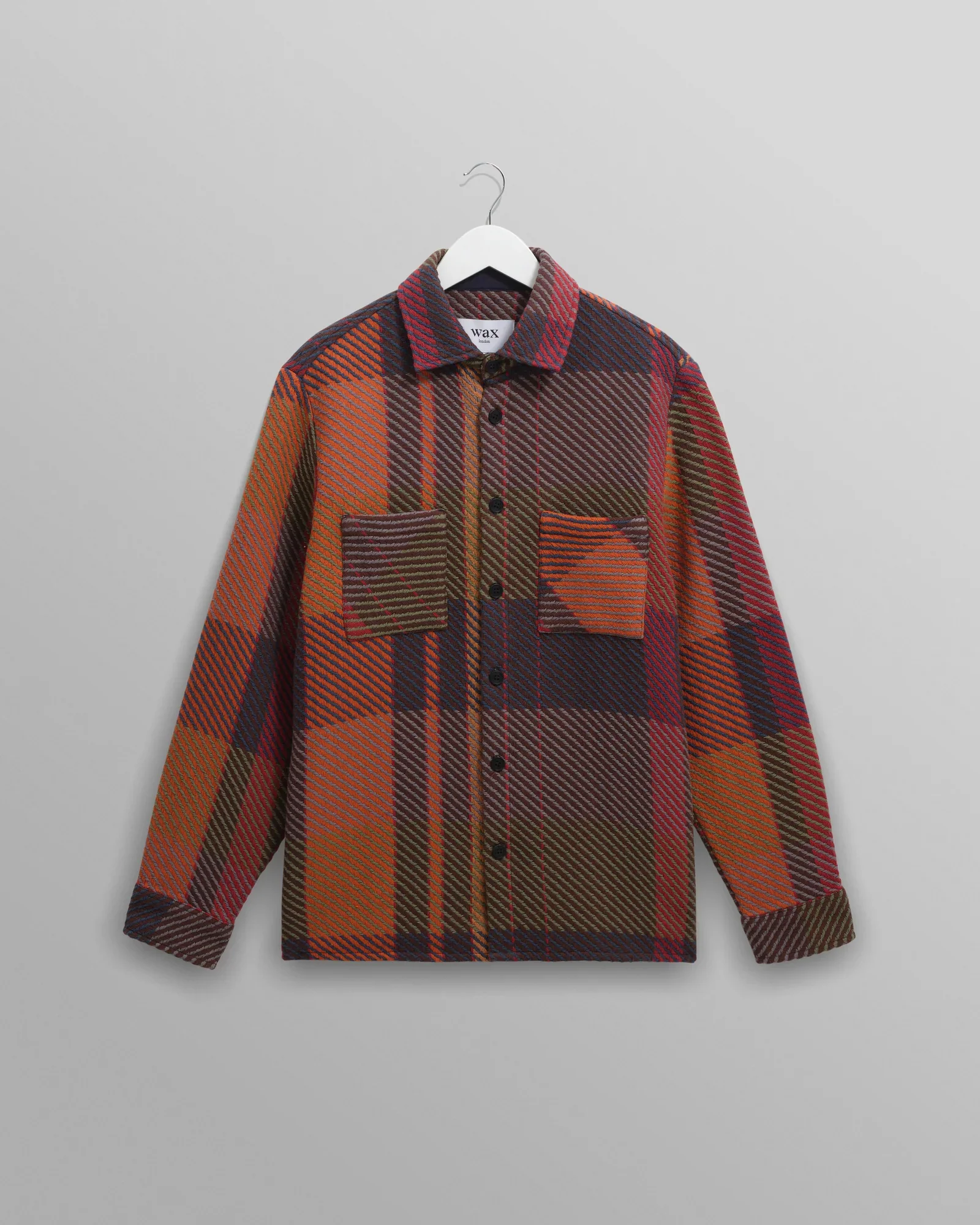 Wax London - Whiting Orange And Multicolour Tempo Check Overshirt